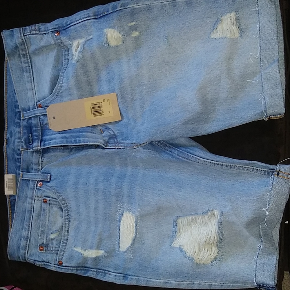 Denim slim fit shorts